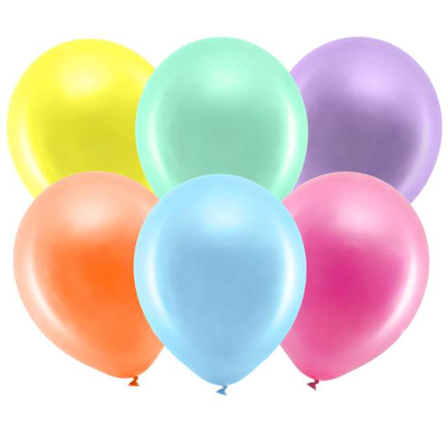 Balony "Rainbow - Metalizowane", mix, PartyDeco, 11", 10 szt
