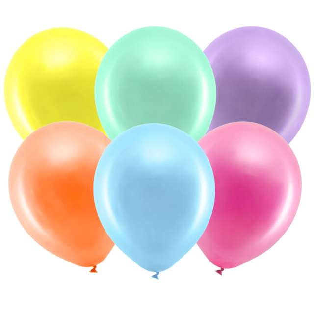 Balony "Rainbow - Metalizowane", mix, PartyDeco, 11", 100 szt