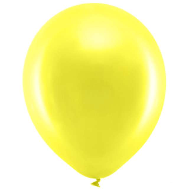 Balony "Rainbow - Metalizowane", żółte, PartyDeco, 11", 100 szt