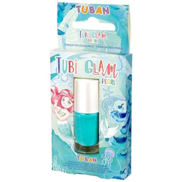 Make-up party "Lakier do paznokci TUBI GLAM", turkusowy perłowy, Tuban, 5 ml
