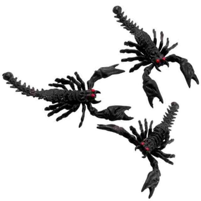 Dekoracja "Skorpiony", czarna, Carnival Toys, 13cm, 3 szt