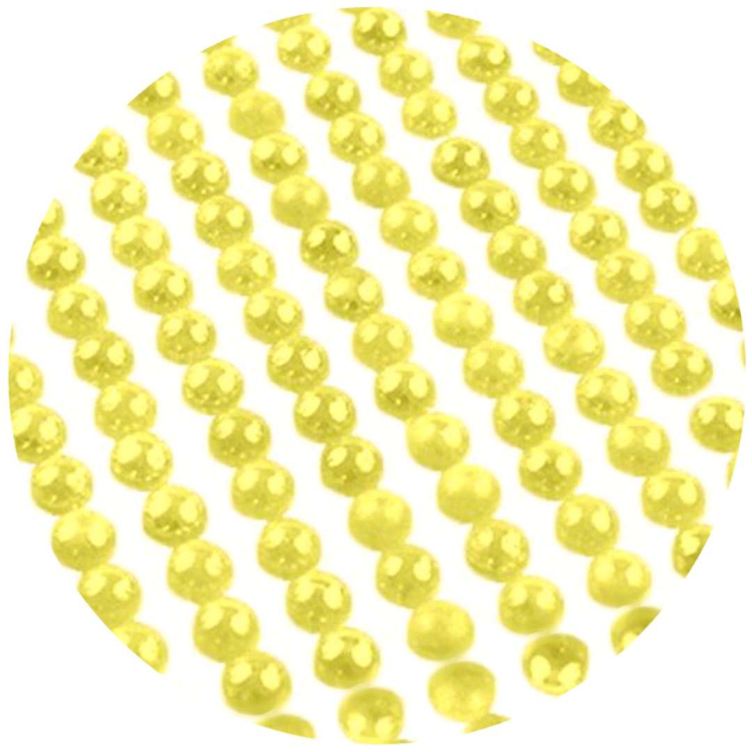 Dżety samoprzylepne "Perełki 3D okrągłe", żółte, Brewis
