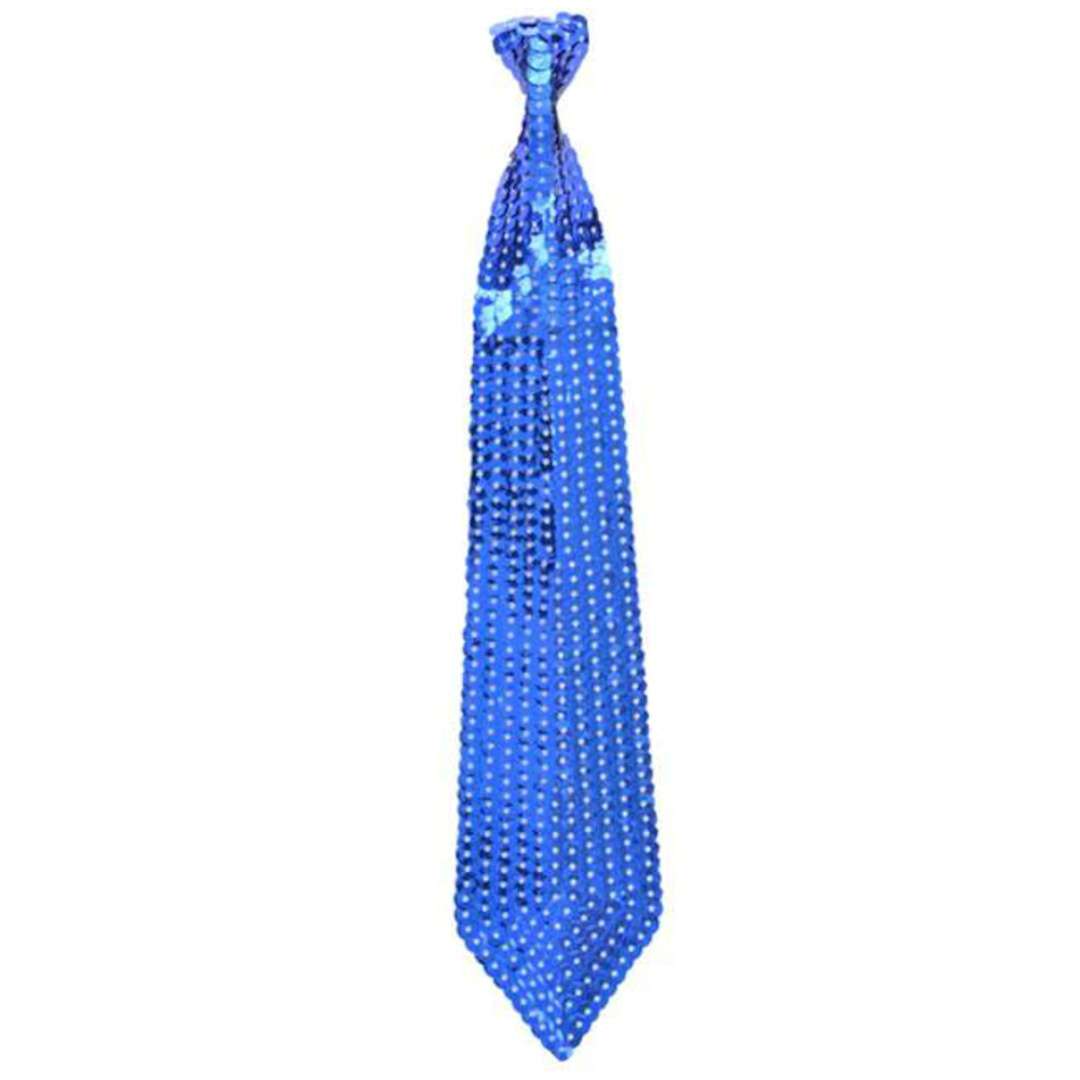 Krawat "Cekinowe Disco", niebieski, ARPEX