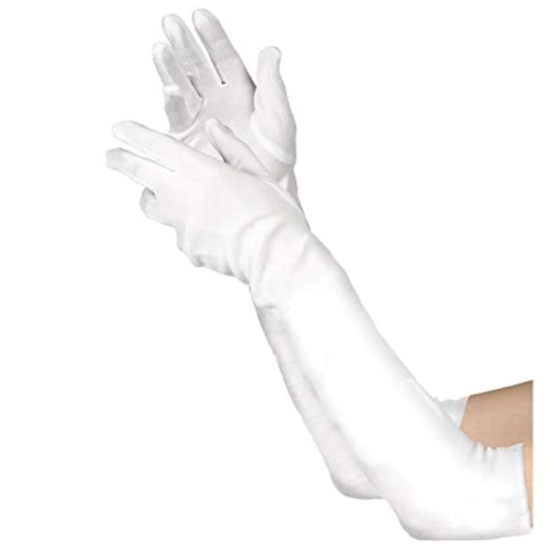 Rękawiczki "Hollywood Long", białe, Carnoval Toys, 50 cm