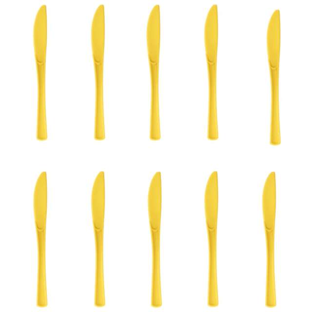 Noże plastikowe "Classic", żółte, PartyPal, 10 szt