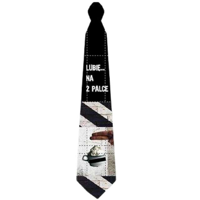 Krawat "Lubię na 2 palce", czarny, Kemiś, 42 cm