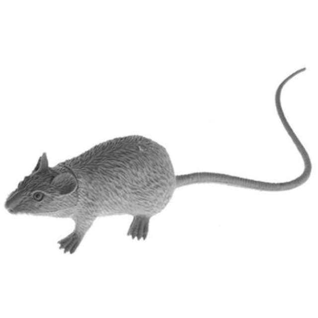 Dekoracja "Szczur z ogonem", szary, 5 cm