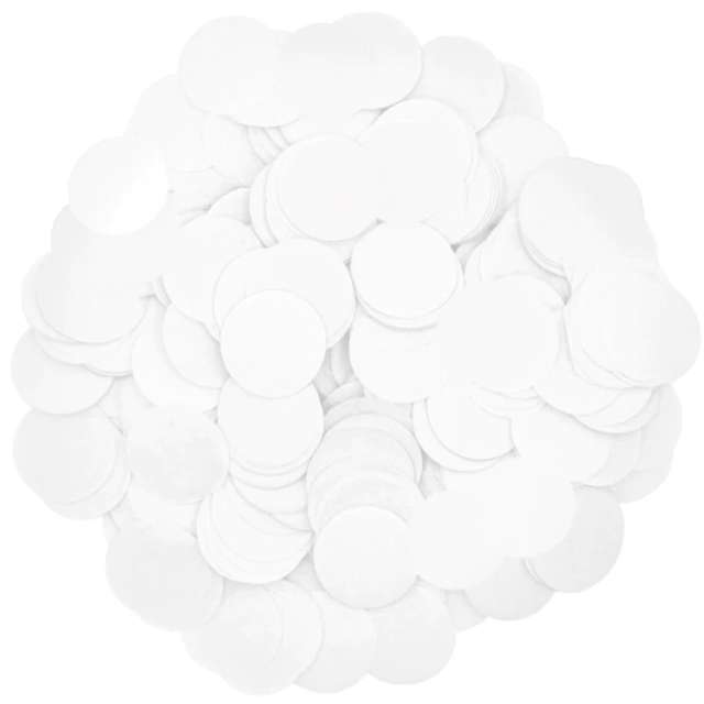Konfetti "Kółeczka papierowe", białe, PartyPal, 500 g