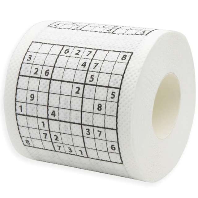 Papier toaletowy "Sudoku", biało-czarny, PartyPal