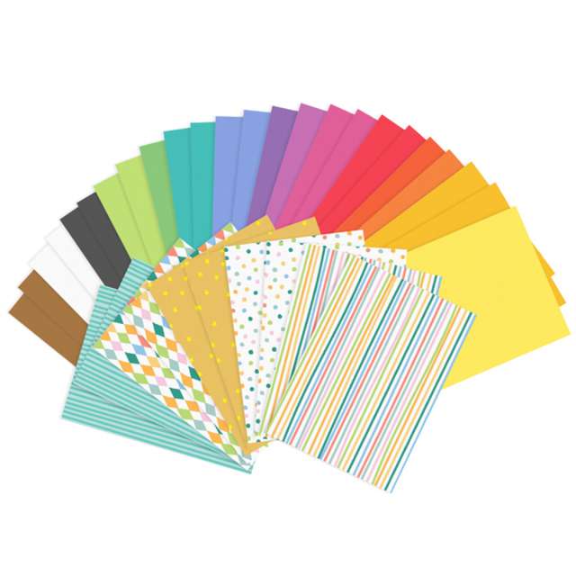 Zestaw papierów kolorowych- wycinanka PartyDeco A4 34 arkusze
