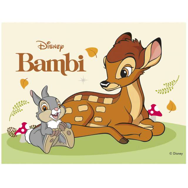 Dekoracja tortu - opłatek "Bambi", 15x21 cm, Dekora