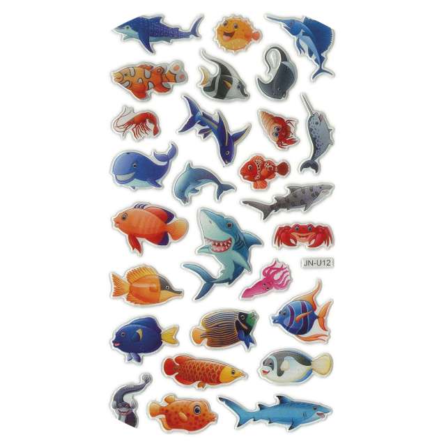 Naklejki "Ryby i inne stworzenia morskie", mix, Titanum, 27 szt