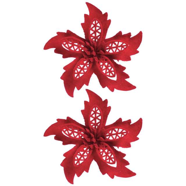 Ozdoba choinkowa "Kwiat poinsecji", czerwona, Titanum, 10,5 cm, 2 szt