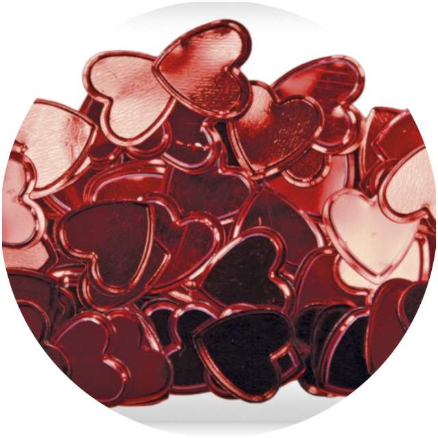 Konfetti "Serca czerwone, transparentne", Titanum, 10 g