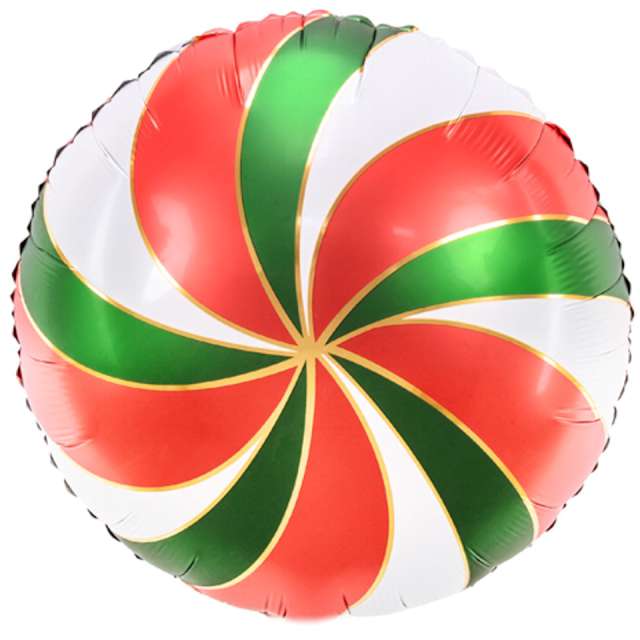 Balon foliowy "Cukierek lizak", czerwono-zielony mix, PartyDeco, 14", RND