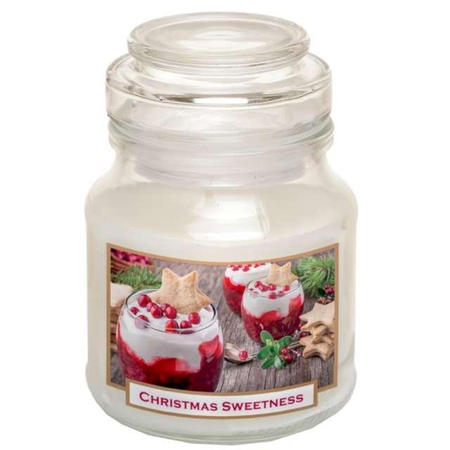 Świeca zapachowa w szkle "Christmas Labelled - Świąteczne Słodkości", Bartek-Candles, 70/100 mm