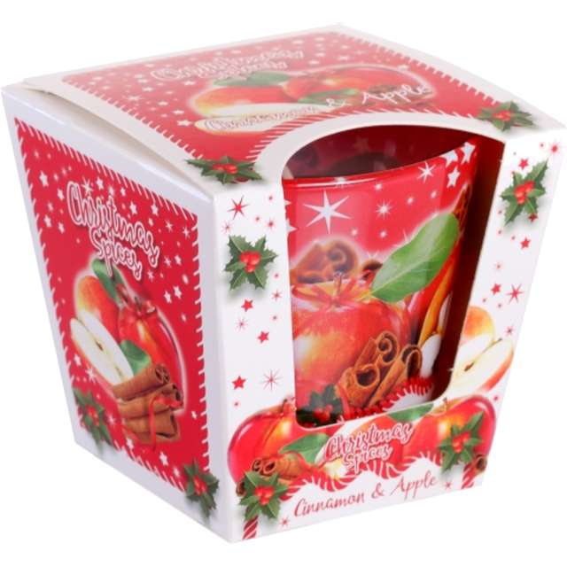Świeca zapachowa w szkle "Christmas Spices - Mieszanka świąteczna", Bartek-Candles, 80/90 mm