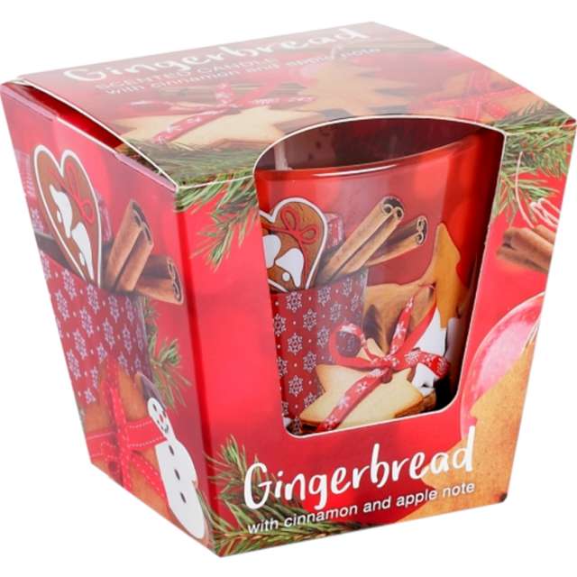 Świeca zapachowa w szkle "Gingerbread - Piernik z jabłkiem i cynamonem", Bartek-Candles, 80/90 mm