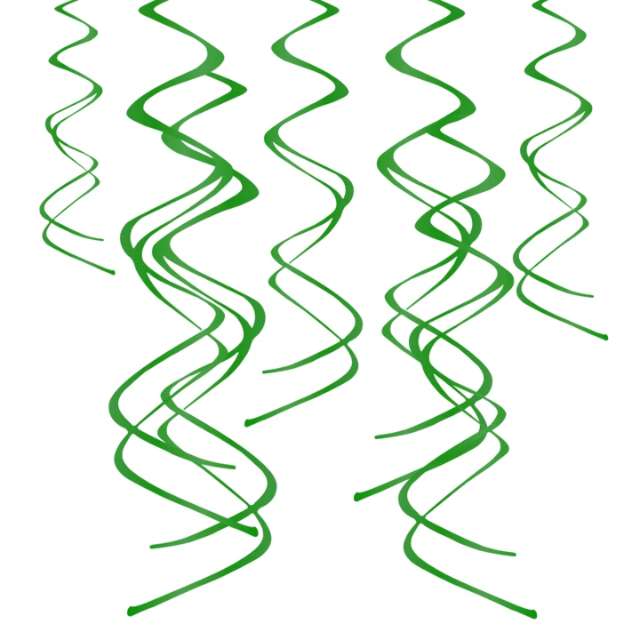 Świderki wiszące "Classic", zielone, PartyPal, 60 cm, 5szt