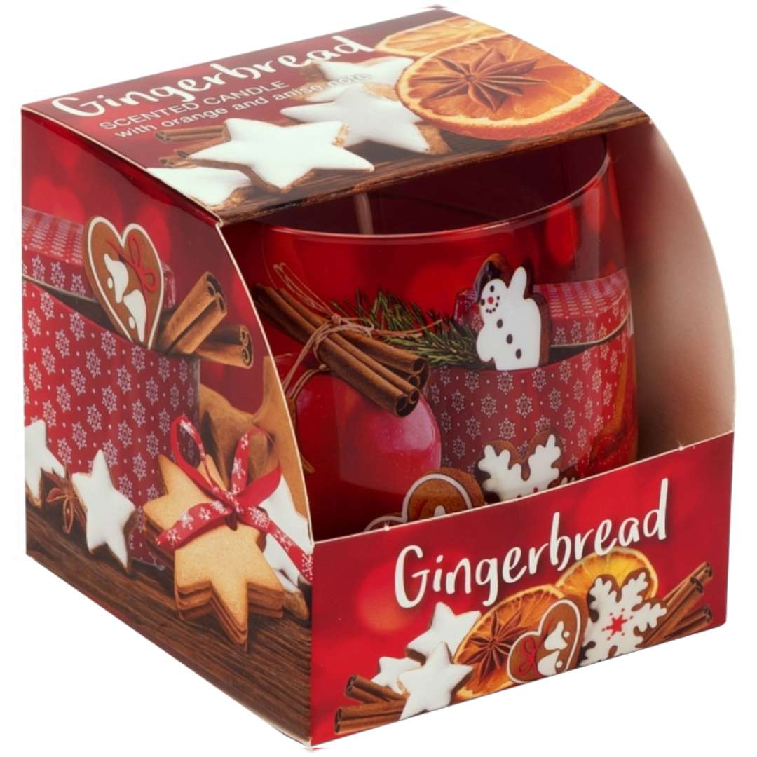 Świeca zapachowa w szkle "Gingerbread - Piernik z pomarańczą i anyżem", Bartek-Candles, 80 mm