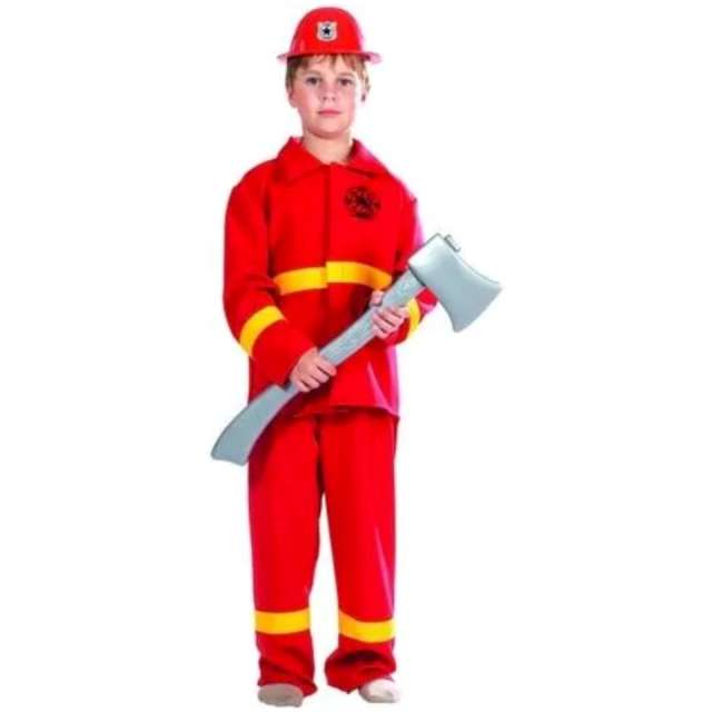 Strój dla dzieci "Strażak bohater", czerwony, PartyTino, 134-140 cm