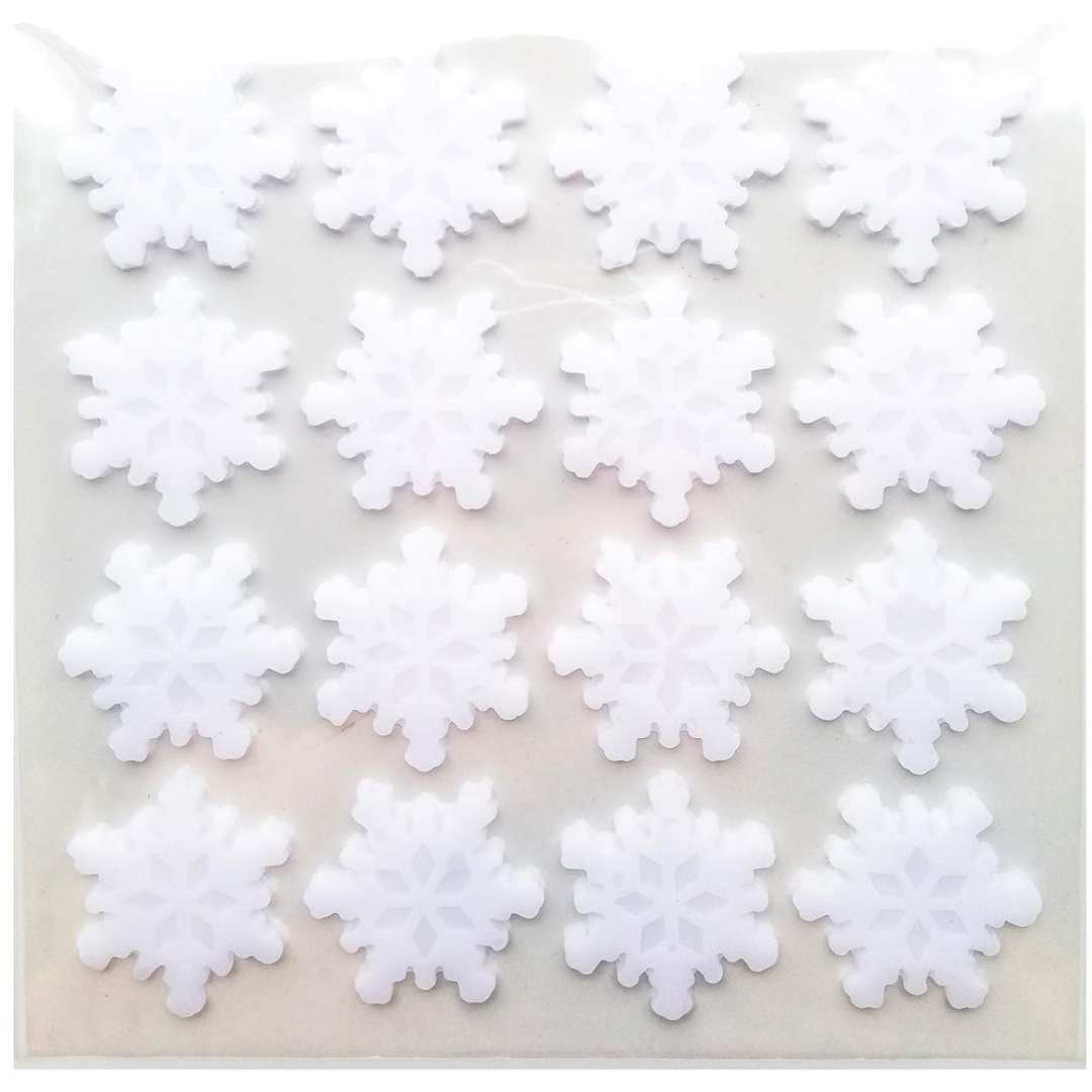 Naklejki "Śnieżynki żelowe", białe, Aliga, 19x19 cm