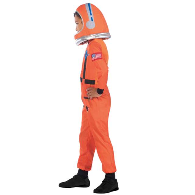 Strój  dla dzieci Astronauta z hełmem pomarańczowy Amscan rozm. 116-128 cm