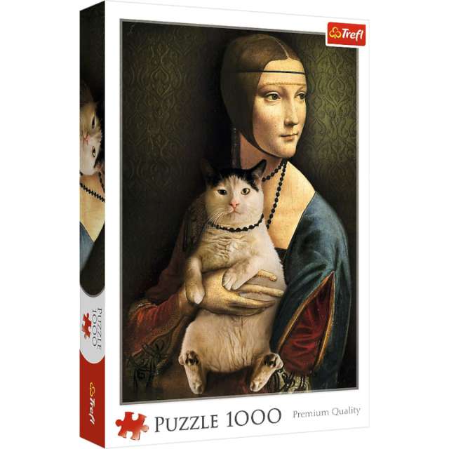 Puzzle Dama z kotem Trefl 1000 elementów