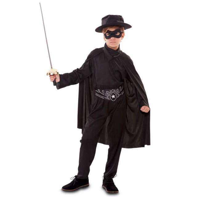 Strój dla dzieci Zorro - czarna maska Fyasa 110-120 cm