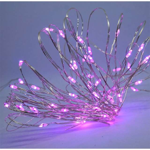 Lampki Mikro LED różowe DekoracjePolska 5 m