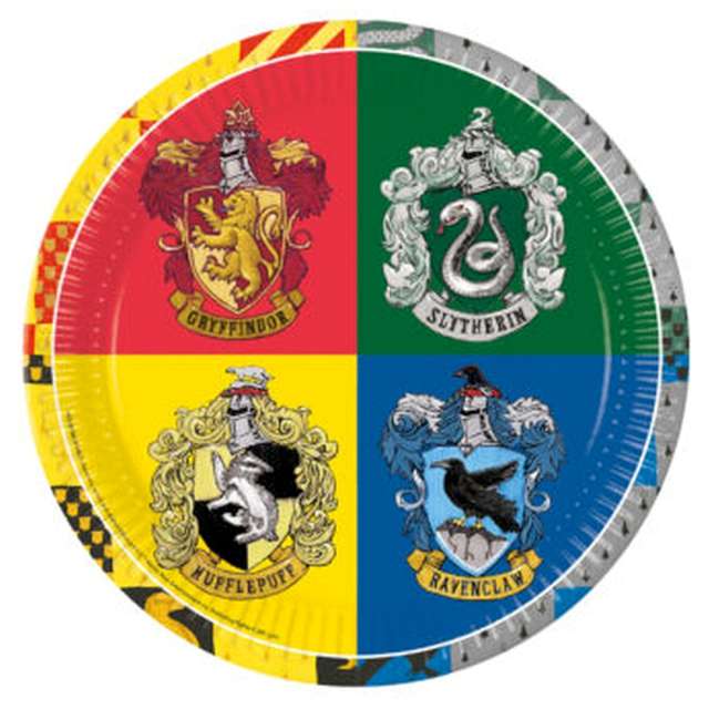 Talerzyki papierowe "Harry Potter - Domy Hogwartu", Procos, 23 cm, 8 szt