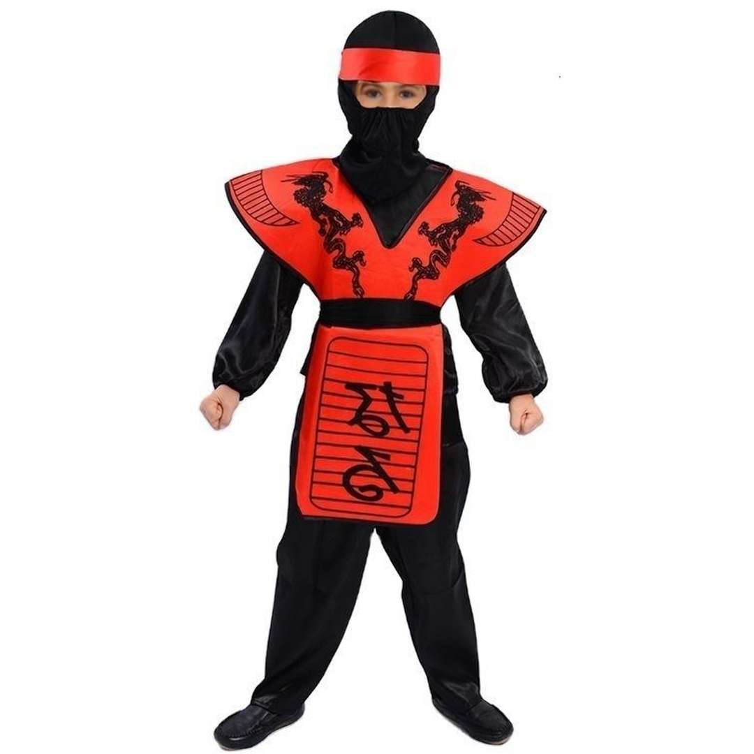 Zestaw Ninja Shinobi - Maska + Kołnierz + Pasek czerwony Kraszek