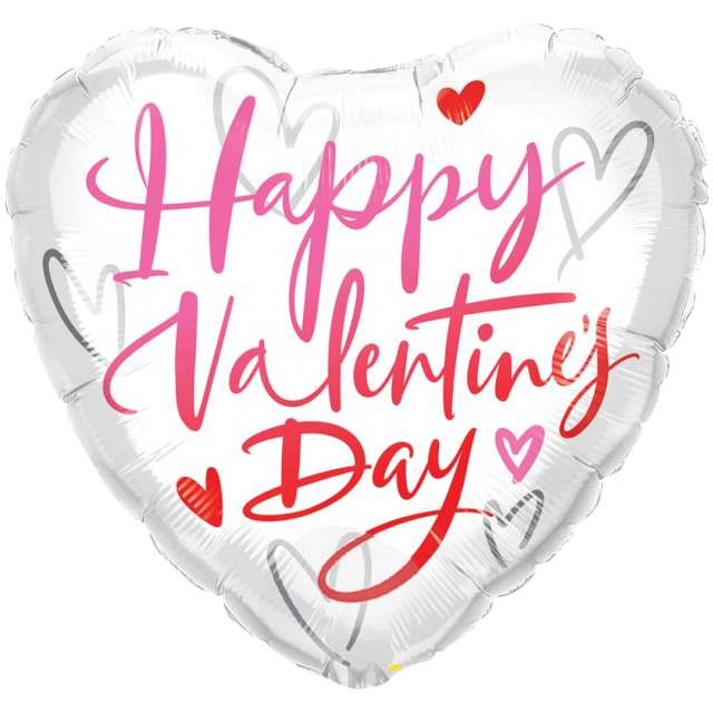 Balon foliowy Serce Valentines Day w bieli Qualatex 18 HRT
