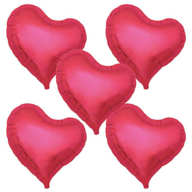 Balon foliowy 5 serc czerwony metallic Takarakosan 14 5 szt HRT