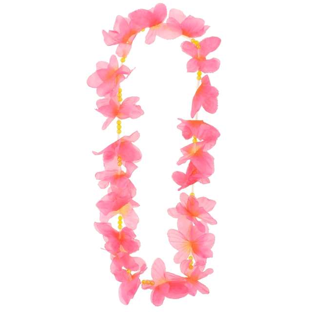 Naszyjnik hawajski "Motylki", różowy, Godan, 45-50 cm