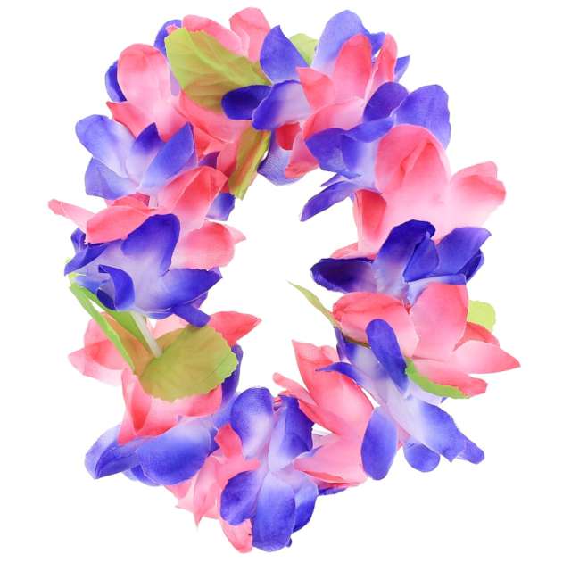 Opaska elastyczna "Hawajskie kwiaty", różowo-fioletowa, Godan
