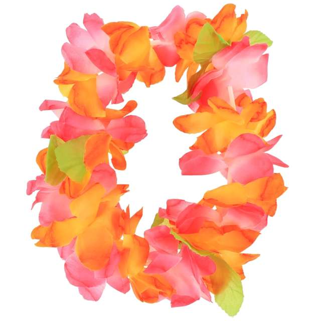 Opaska elastyczna "Hawajskie kwiaty", pomarańczowo-różowa, Godan