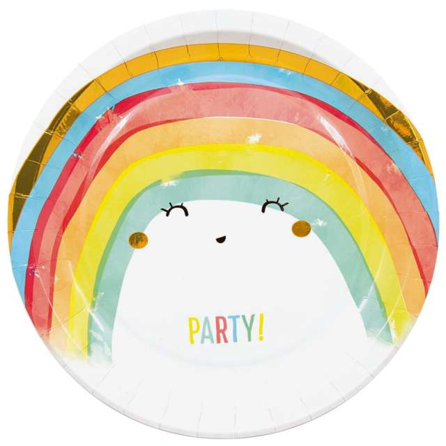 _xx_Talerzyki papierowe Rainbow Party next generation 23cm 8 szt. (plastic-free)