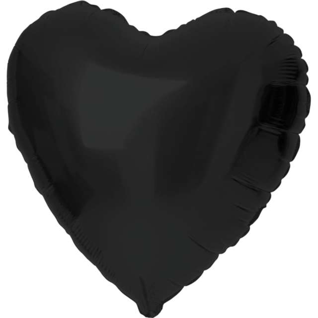 Balon foliowy "Serce Matowe", czarny, Folat, 18", HRT