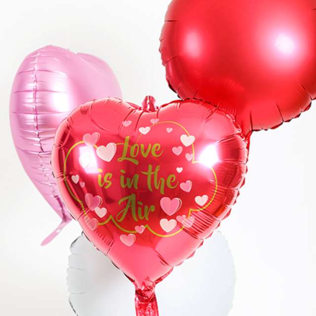 Balon foliowy Serce - Love is in the Air bordowy Folat 18 HRT