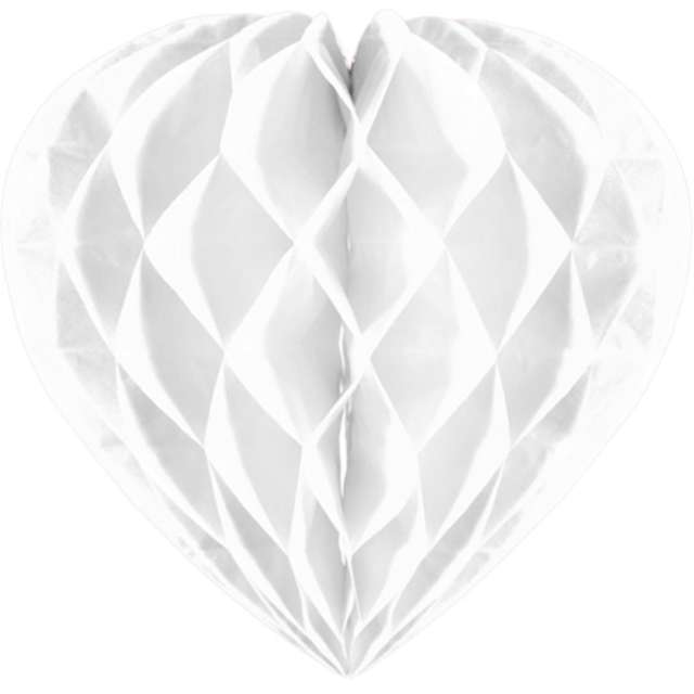 Dekoracja Honeycomb serce biała Folat 30 cm