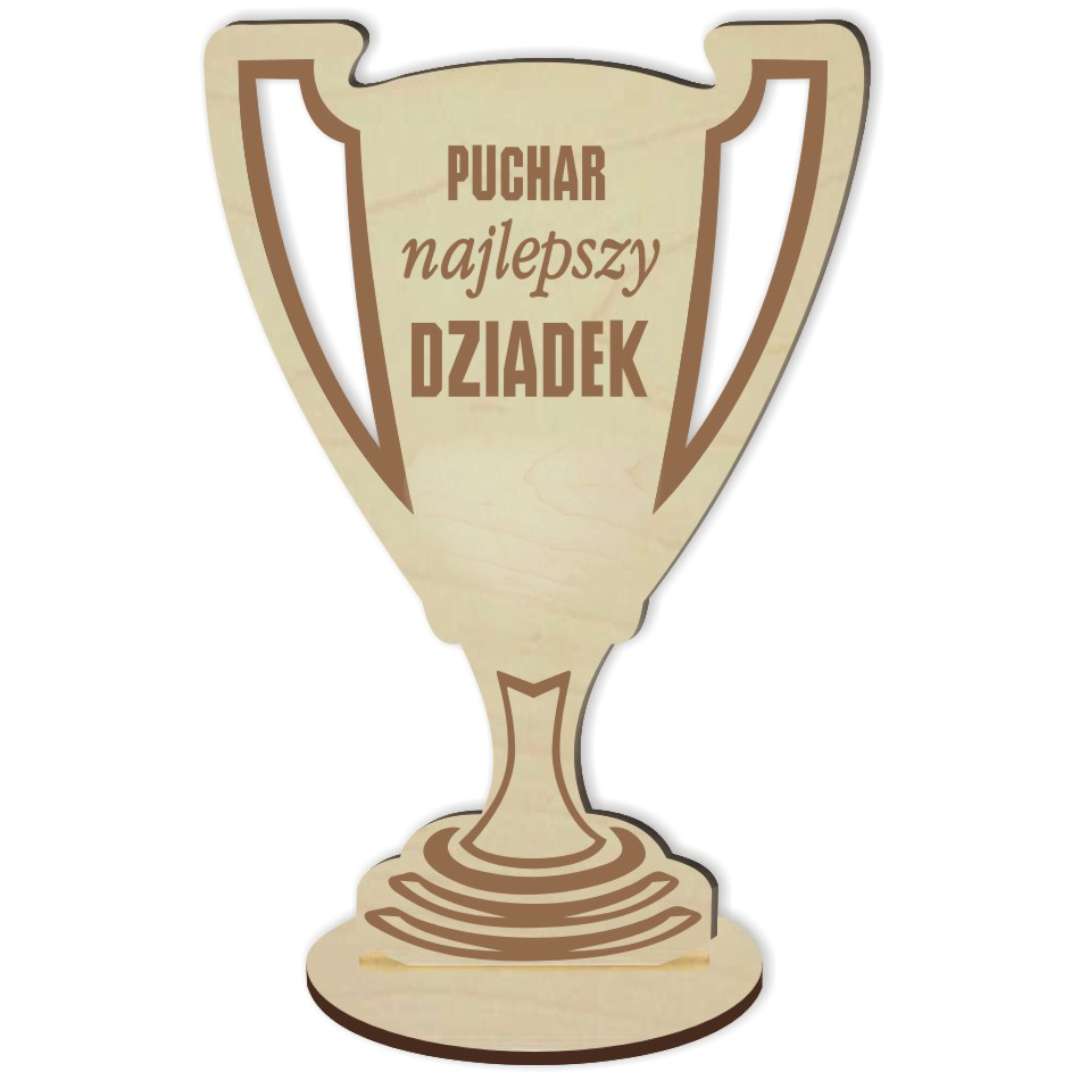 Puchar Najlepszy Dziadek drewniany 92 x 135 mm
