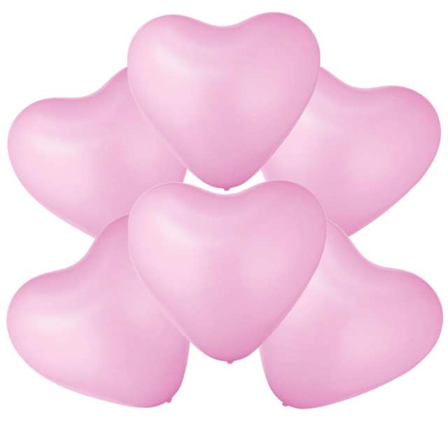 Balony "Serca Ekologiczne", różowe, PartyPal, 12", 6 szt