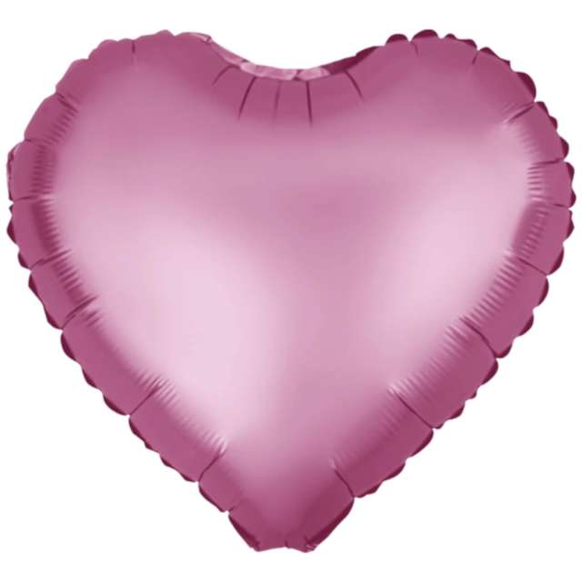 Balon foliowy "Serce Matowe", różowy ciemny, PartyPal, 18", HRT