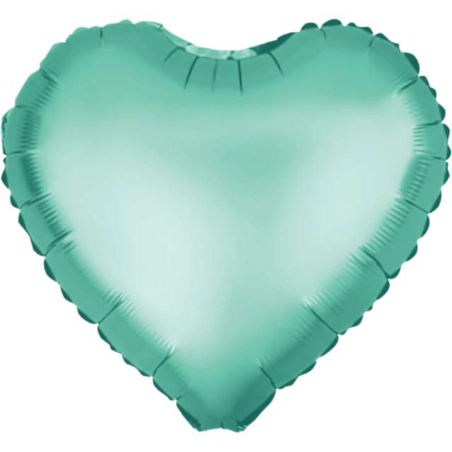 Balon foliowy "Serce Matowe", zielony, PartyPal, 18", HRT
