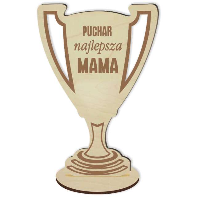 Puchar "Najlepsza Mama", drewniany, 92 x 135 mm