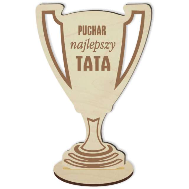 Puchar "Najlepszy Tata", drewniany, 92 x 135 mm