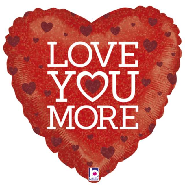 Balon foliowy "Serce - Love you More", czerwony, Grabo, 18", HRT