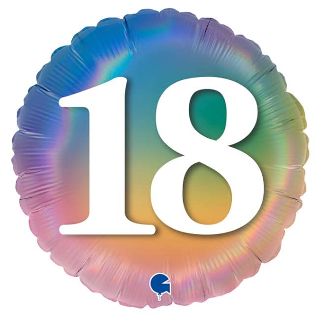 Balon foliowy Rainbow - Liczba 18 Grabo 18 RND