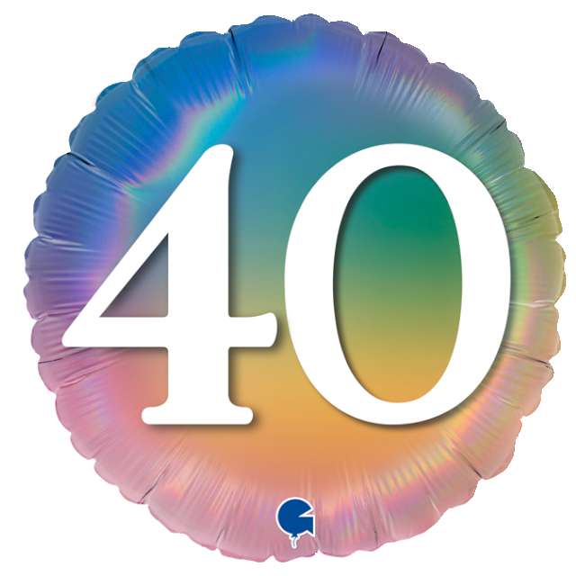 Balon foliowy Rainbow - Liczba 40a Grabo 18 RND